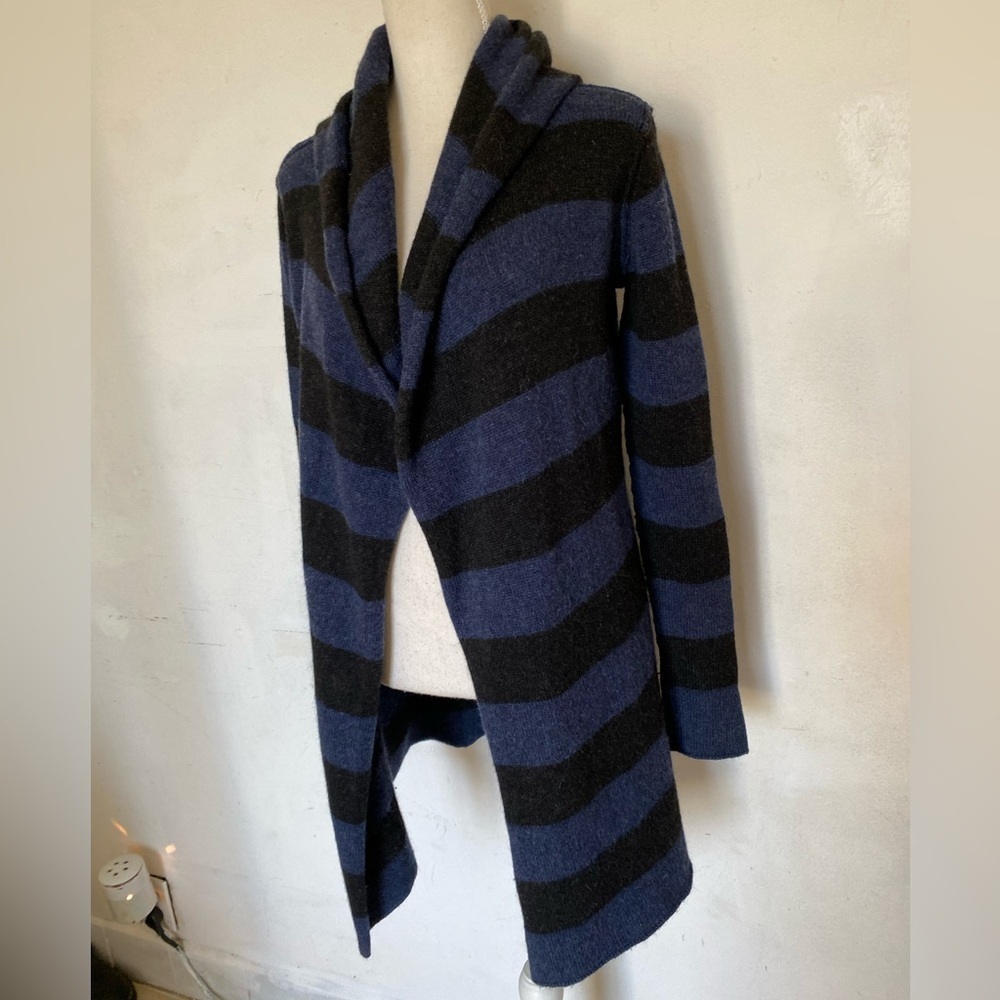 Vince Navy and Black Striped Cardigan wool alpaca & cashmere blended size s - Picture 3 of 10